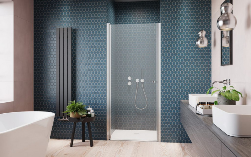 Radaway Eos DWJ I drzwi do wnęki wahadłowe 90 cm lewe chrom przeźroczyste Easy Clean 137903-01-01L