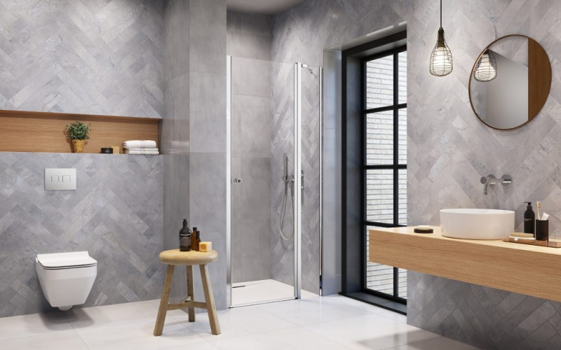 Radaway Eos DWJ II drzwi do wnęki wahadłowe 110 cm prawe chrom przeźroczyste Easy Clean 13799443-01R