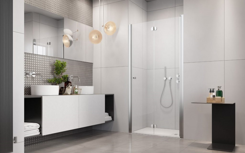 Radaway Eos DWB drzwi do wnęki składane 90 cm prawe chrom przeźroczyste Easy Clean 137803-01-01R