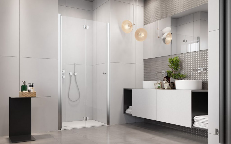 Radaway Eos DWB drzwi do wnęki składane 70 cm lewe chrom przeźroczyste Easy Clean 137883-01-01L