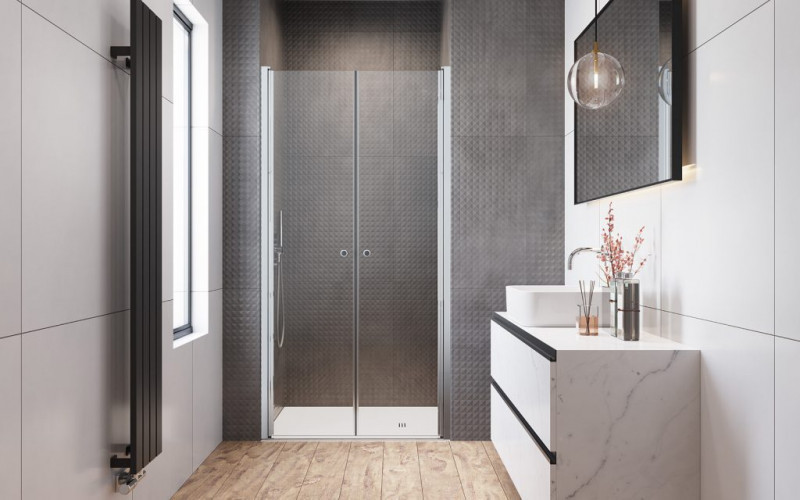 Radaway Eos DWD I drzwi do wnęki wahadłowe 100 cm chrom przeźroczyste Easy Clean 137723-01-01