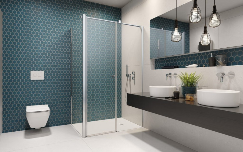 Radaway Eos KDS II kabina prostokątna 90x70 drzwi wahadłowe prawe 90 i ścianka 70 chrom przeźroczyste Easy Clean 13799481-01R + 13799428-01