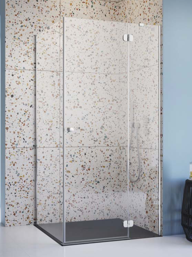Radaway Torrenta KDJ kabina prostokątna 100x80 drzwi otwierane prawe 100 + ścianka 80 chrom przeźroczyste Easy Clean 132242-01-01R