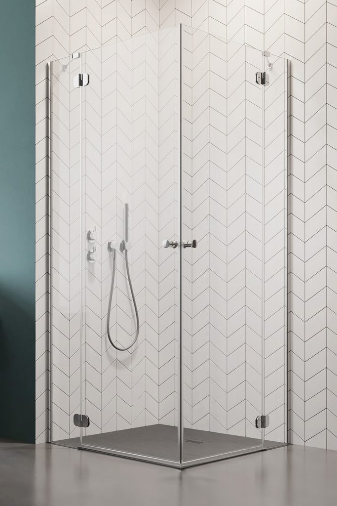 Radaway Torrenta KDD kabina kwadratowa 80x80 drzwi otwierane chrom przeźroczyste Easy Clean 132262-01-01