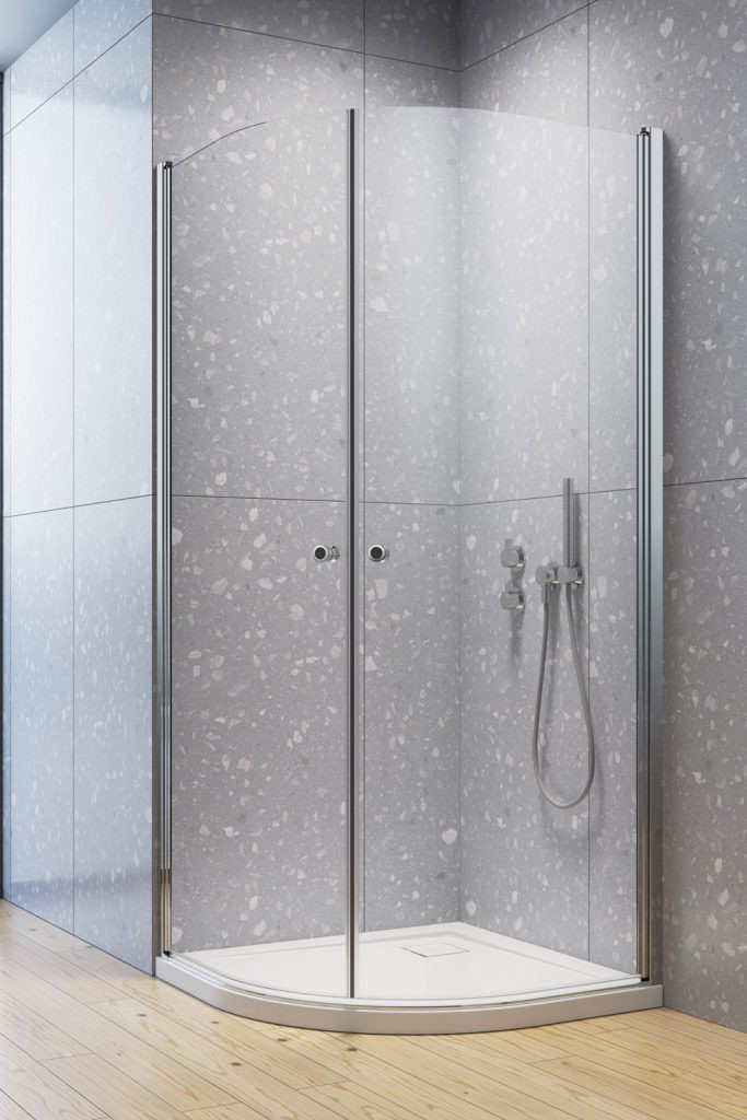 Radaway Eos PDD I kabina półokrągła 90x90 drzwi wahadłowe chrom przeźroczyste Easy Clean 137603-01-01
