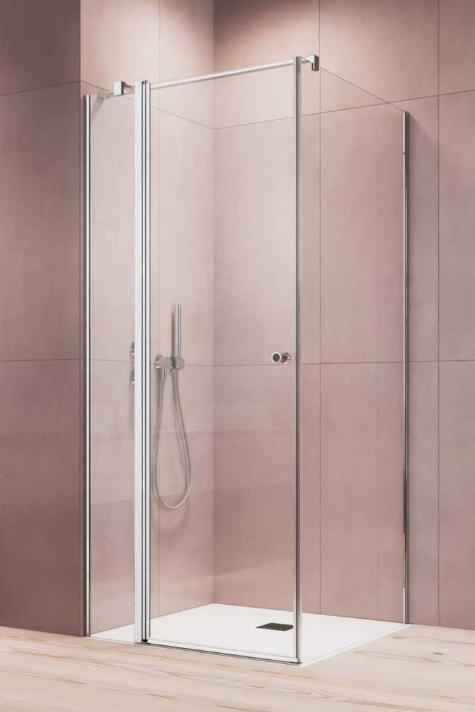 Radaway Eos KDJ II kabina prostokątna 120x70 drzwi wahadłowe lewe 120 i ścianka 70 chrom przeźroczyste Easy Clean 13799424-01L + 13799408-01
