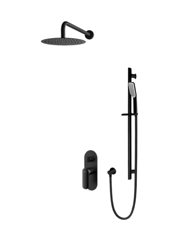 Vedo Aletta Nero podtynkowy zestaw prysznicowy z deszczownicą 25x25 czarny mat VBA5224/25/CZ