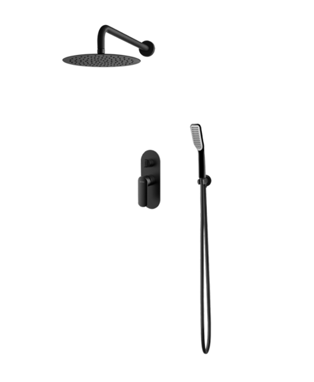 Vedo Aletta Nero podtynkowy zestaw prysznicowy z deszczownicą 25x25 czarny mat VBA5223/25/CZ