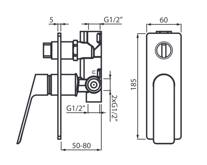 Vedo Desso Oro zestaw wannowy podtynkowy z napełnianiem przez przelew z korkiem klik-klak złoty VBD4242/ZL