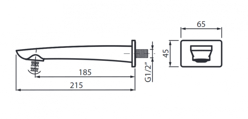 Vedo Desso Oro wylewka wannowa 185 mm złoty VBD4033L/ZL