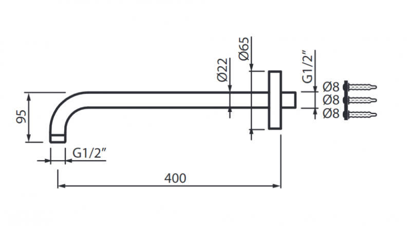 Vedo Desso Oro ramię ścienne okrągłe 40 cm złoty VSN0204AS/ZL