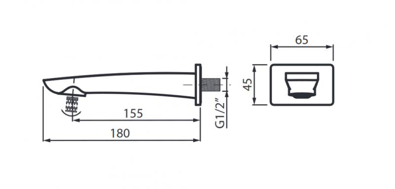 Vedo Desso Oro wylewka wannowa 155 mm złoty VBD4033S/ZL
