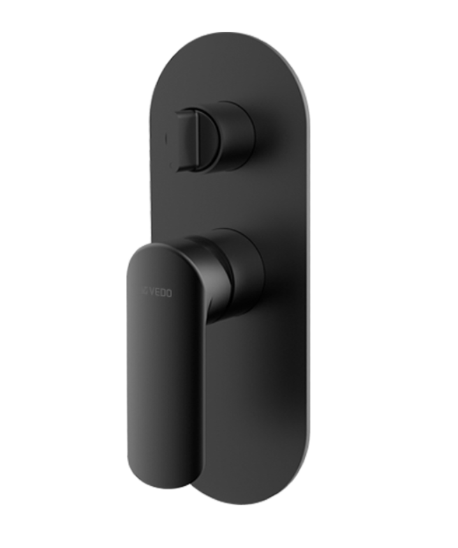 Vedo Aletta Nero podtynkowy zestaw z deszczownicą 25x25 i wylewką czarny mat VBA5231/25/CZ