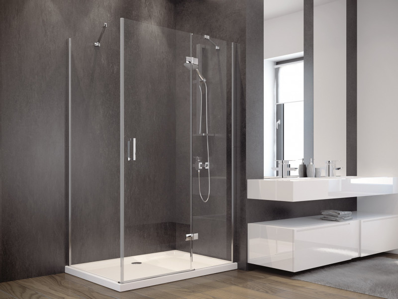 BESCO Viva 195 Kabina prostokątna 100x80 prawa drzwi otwierane chrom przeźroczyste VPP-100-195C