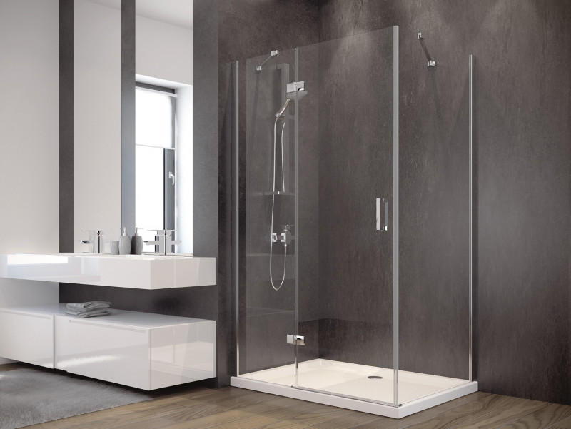 BESCO Viva 195 Kabina prostokątna 120x80 lewa drzwi otwierane chrom przeźroczyste VPL-128-195C