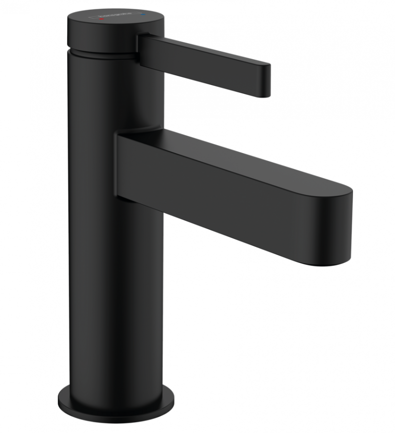 Hansgrohe FinishPlus Finoris 100 bateria umywalkowa z korkiem klik-klak czarny matowy 76010670