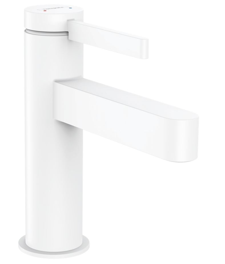 Hansgrohe FinishPlus Finoris 100 bateria umywalkowa z korkiem klik-klak biały matowy 76010700