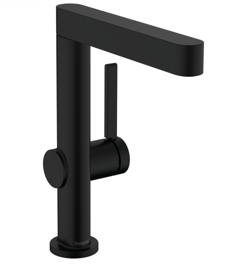 Hansgrohe FinishPlus Finoris 230 bateria umywalkowa wysoka z korkiem klik-klak czarny matowy 76060670