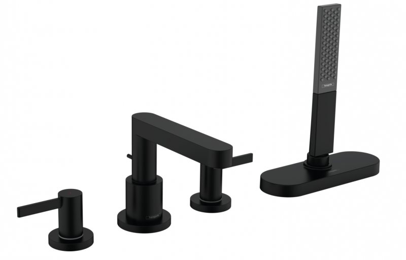 Hansgrohe FinishPlus Finoris bateria wannowa 4-otworowa z sBox czarny matowy 76444670