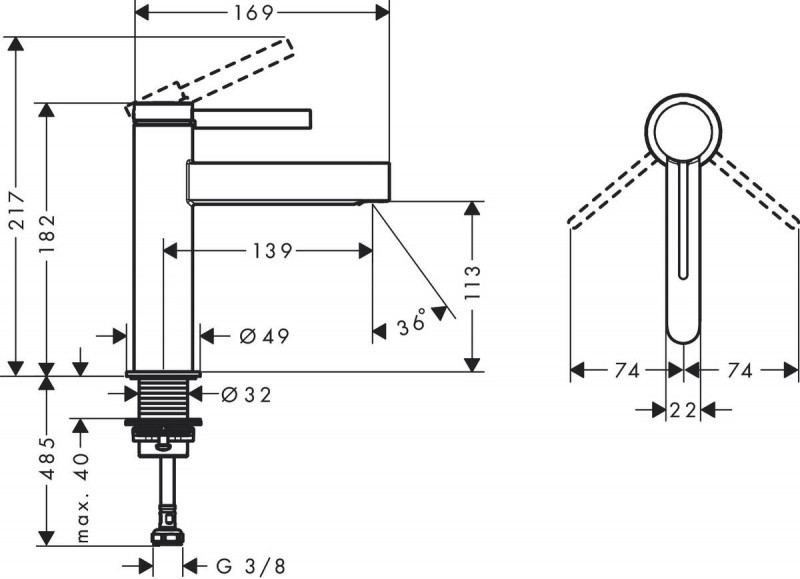 Hansgrohe FinishPlus Finoris 110 bateria umywalkowa z korkiem automatycznym biały mat 76020700