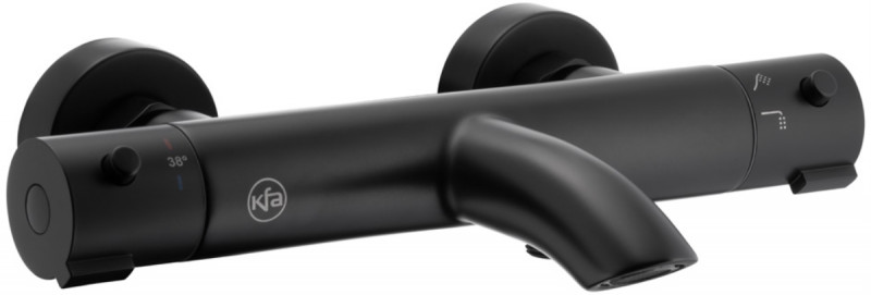 KFA Moza Black termostatyczna bateria wannowa ścienna czarny 5734-010-81