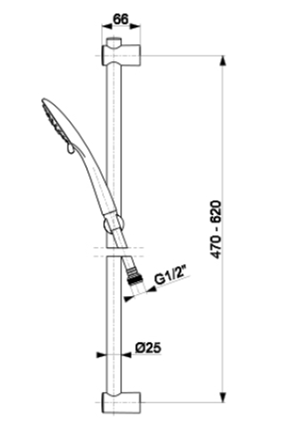 KFA Moza Black zestaw prysznicowy z drażkiem czarny 841-365-81