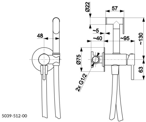 KFA Moza Black bidetka system bidetowy podtynkowy czarny 5039-512-81