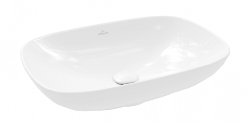 Villeroy&Boch Loop&Friends umywalka stawiana na blat prostokątna 56x38 cm biała Weiss Alpin CeramicPlus 4A4900R1