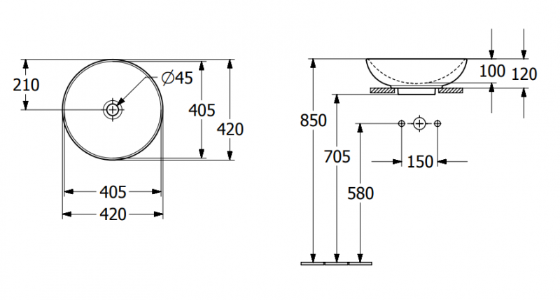 Villeroy&Boch Loop&Friends umywalka stawiana na blat 42x42 cm biała Weiss Alpin CeramicPlus 4A4600R1