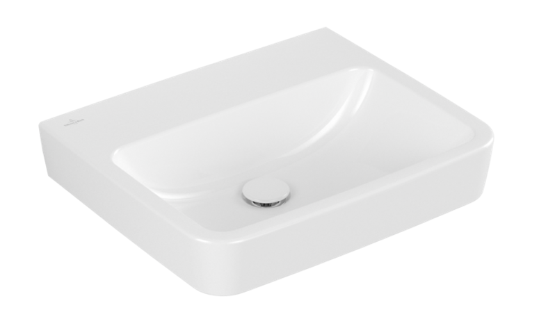 Villeroy&Boch O.Novo umywalka wisząca bez otworu na baterię bez przelewu 55x46 cm biała Weiss Alpin 4A415801