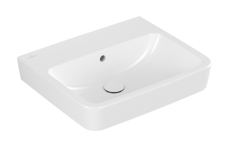 Villeroy&Boch O.Novo umywalka wisząca bez otworu na baterię z przelewem 55x46 cm biała Weiss Alpin CeramicPlus 4A4157R1
