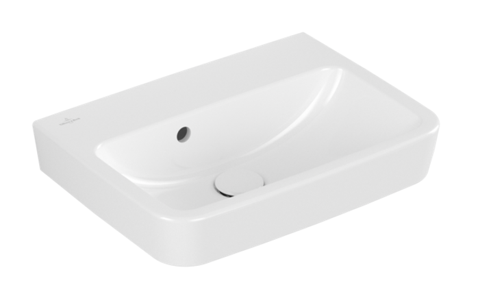 Villeroy&Boch O.Novo umywalka wisząca bez otworu na baterię z przelewem 50x37 cm biała Weiss Alpin CeramicPlus 434452R1