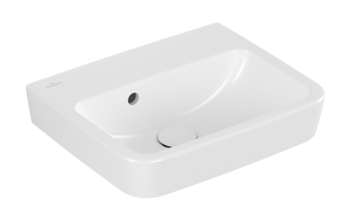 Villeroy&Boch O.Novo umywalka wisząca bez otworu na baterię z przelewem 45x37 cm biała Weiss Alpin 43444701