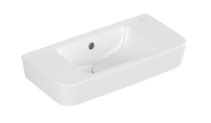 Villeroy&Boch O.Novo umywalka wisząca mała bez otworu na baterię 50x25 cm biała Weiss Alpin 43425201