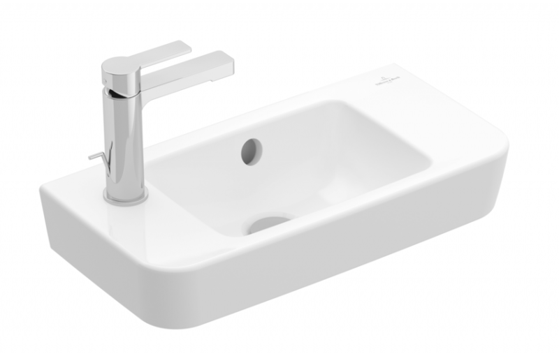 Villeroy&Boch O.Novo umywalka wisząca asymetryczna 50x25 cm lewa biała Weiss Alpin 4342L501