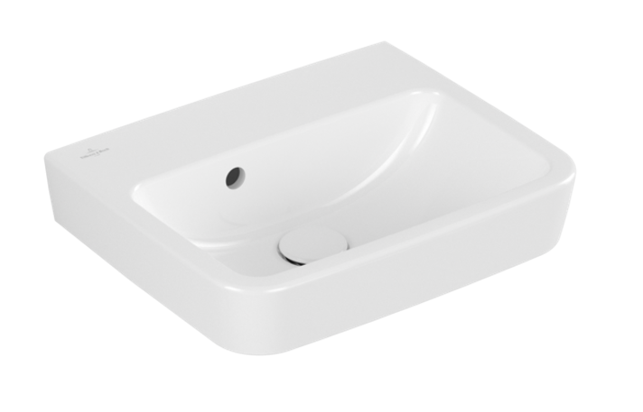 Villeroy&Boch O.Novo umywalka nablatowa bez otworu na baterię z przelewem 45x37 cm biała Weiss Alpin 43444J01