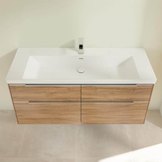 Villeroy&Boch Subway 3.0 umywalka meblowa 130x47 cm z 1 otworem z przelewem weiss alpin CeramicPlus 4A70D5R1