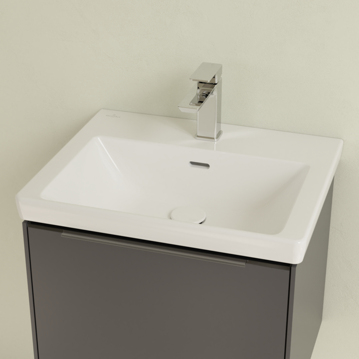 Villeroy&Boch Subway 3.0 umywalka meblowa 55x44 cm z przelewem Weiss Alpin CeramicPlus 4A70F4R1