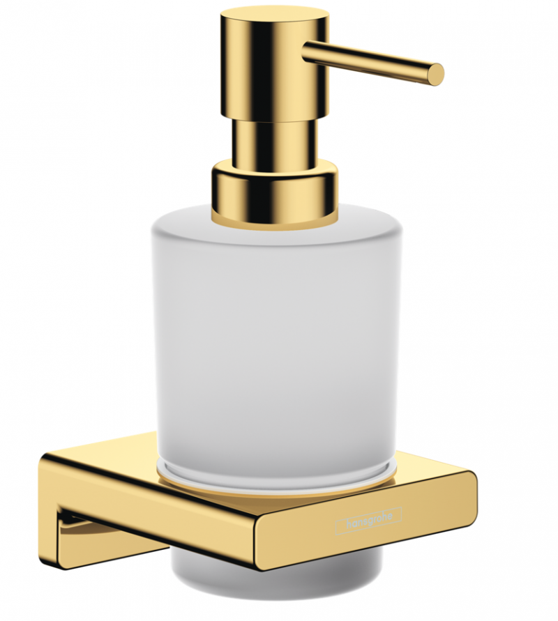 Hansgrohe AddStoris dozownik do mydła w płynie wiszący szkło matowe/złoty optyczny polerowany 41745990