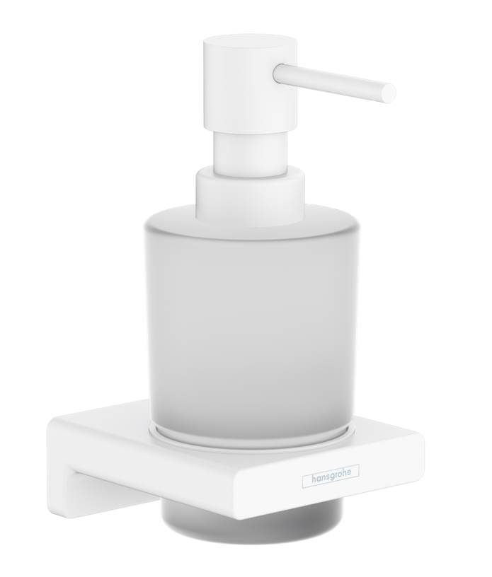 Hansgrohe AddStoris dozownik do mydła w płynie wiszący szkło matowe/biały matowy 41745700