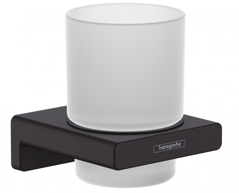 Hansgrohe AddStoris kubek wiszący szkło matowe/czarny matowy 41749670