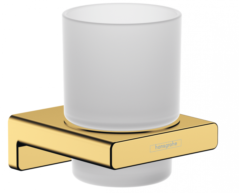 Hansgrohe AddStoris kubek wiszący szkło matowe/złoty optyczny polerowany 41749990