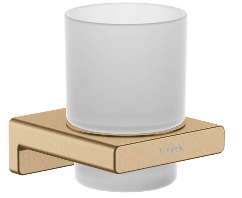 Hansgrohe AddStoris kubek wiszący szkło matowe/brąz szczotkowany 41749140