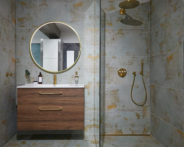 Grohe Grohtherm SmartControl zestaw podtynkowy z deszczownicą Rainshower 310 SmartActive złoty polerowany Cool Sunrise