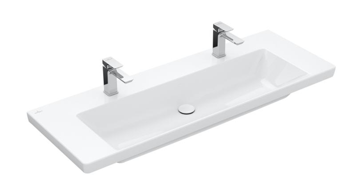 Villeroy&Boch Subway 3.0 umywalka meblowa 130x47 cm z 2 otworami bez przelewu weiss alpin CeramicPlus 4A70D1R1