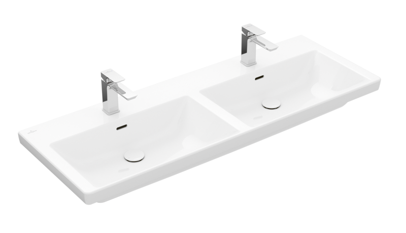 Villeroy&Boch Subway 3.0 umywalka meblowa podwójna 130x47 cm z przelewem weiss alpin 4A71D501