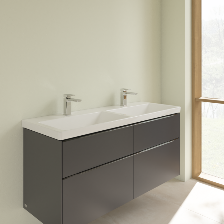 Villeroy&Boch Subway 3.0 umywalka meblowa podwójna 130x47 cm bez przelewu weiss alpin CeramicPlus 4A71D1R1