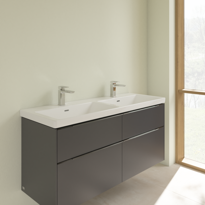 Villeroy&Boch Subway 3.0 umywalka meblowa podwójna 130x47 cm z przelewem weiss alpin 4A71D501