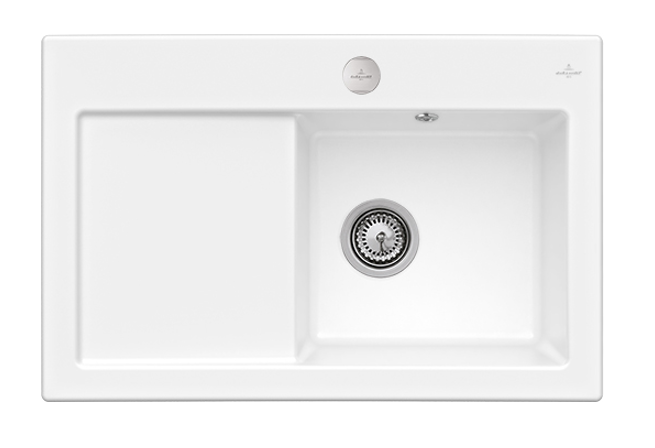 Villeroy&Boch Subway 45 zlewozmywak ceramiczny 1 komora z prawej strony Weiss Alpin CeramicPlus 671402R1