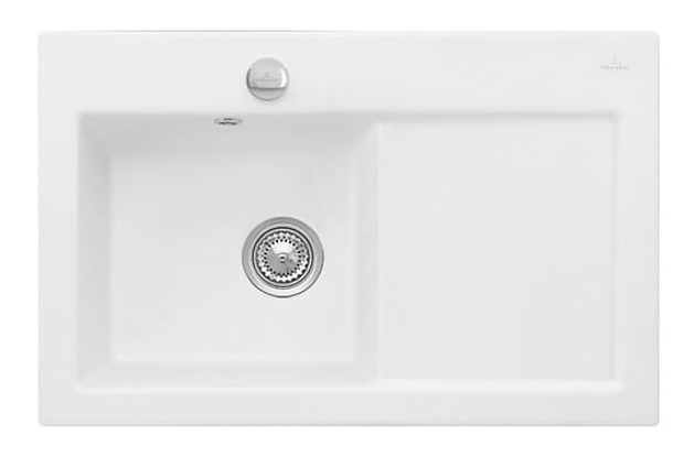Villeroy&Boch Subway 45 zlewozmywak ceramiczny 1 komora z lewej strony Snow White CeramicPlus 677202KG
